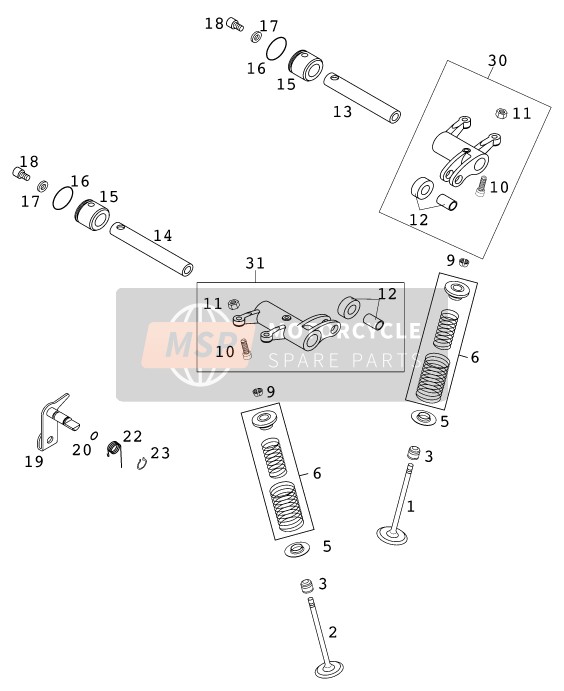 KTM 400 EXC RACING Australia 2001 Valve Drive for a 2001 KTM 400 EXC RACING Australia
