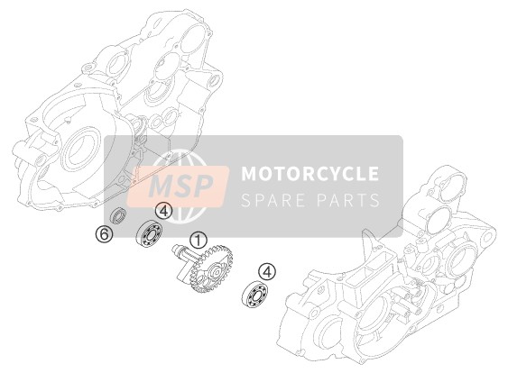 KTM 400 EXC RACING Australia 2004 Arbre d'équilibrage pour un 2004 KTM 400 EXC RACING Australia