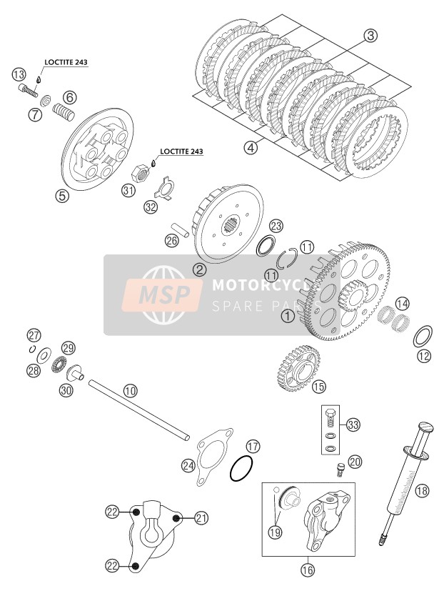 KTM 400 EXC RACING Europe 2004 Embrayage pour un 2004 KTM 400 EXC RACING Europe