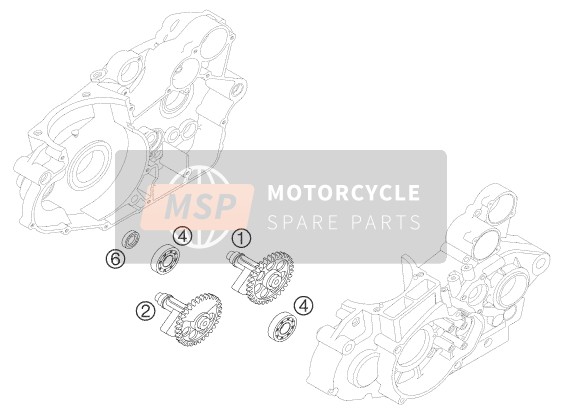 KTM 400 EXC RACING Australia 2005 Arbre d'équilibrage pour un 2005 KTM 400 EXC RACING Australia