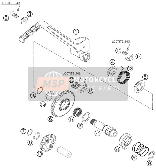 KTM 400 EXC RACING Europe 2007 Kick Starter para un 2007 KTM 400 EXC RACING Europe