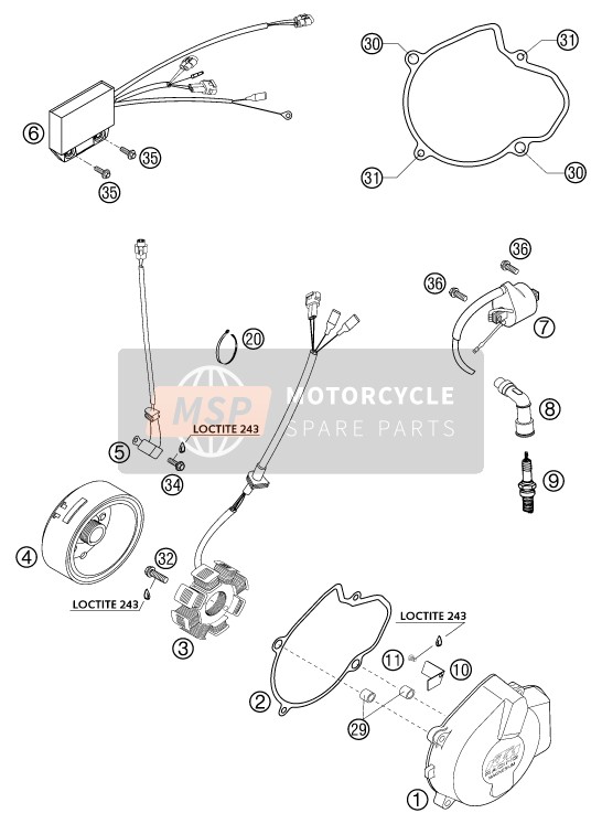 KTM 400 EXC RACING SIX-DAYS Europe 2003 Ignition System for a 2003 KTM 400 EXC RACING SIX-DAYS Europe