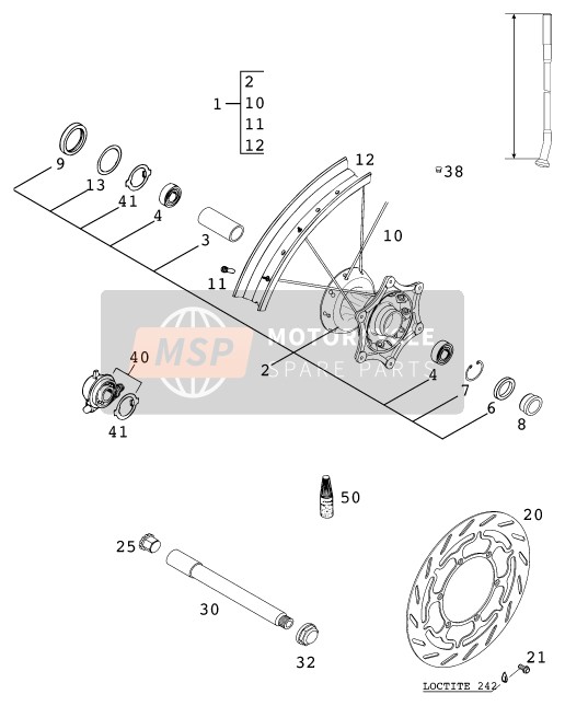 KTM 400 LC4-E USA 2000 Front Wheel for a 2000 KTM 400 LC4-E USA