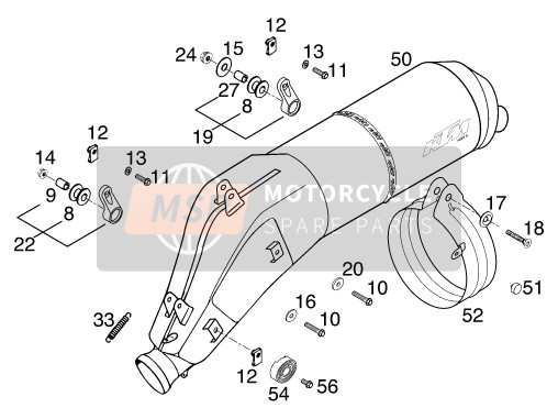 KTM 400 LC4-E USA 2000 Main Silencer for a 2000 KTM 400 LC4-E USA