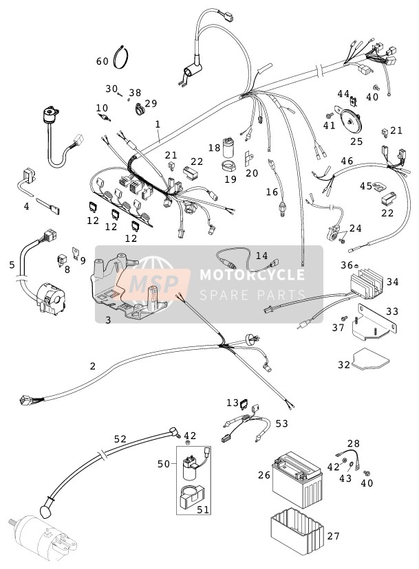 KTM 400 LC4-E USA 2000 Wiring Harness for a 2000 KTM 400 LC4-E USA