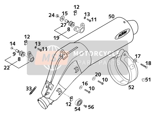 KTM 400 LC4-E USA 2001 Exhaust System for a 2001 KTM 400 LC4-E USA