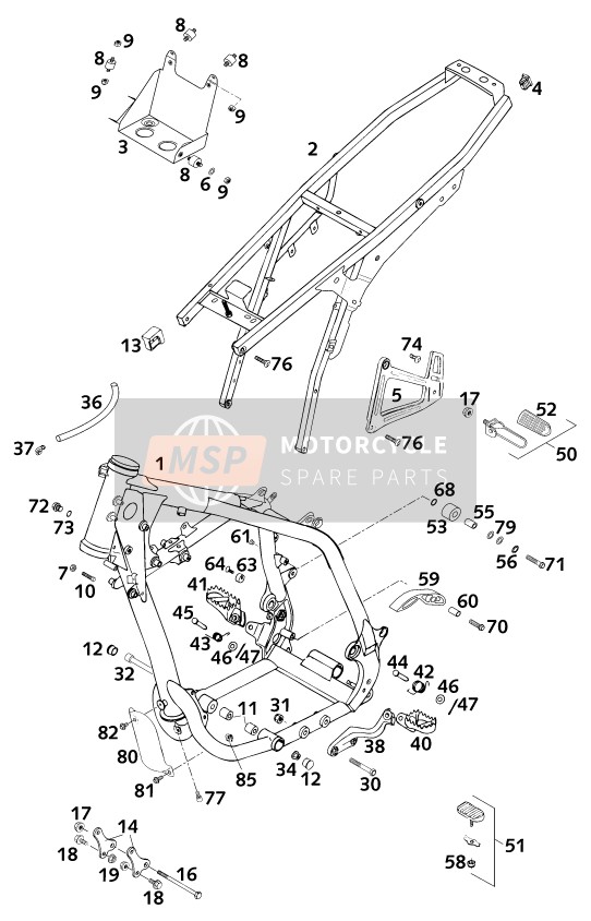 KTM 400 LC4-E Europe 2001 Rahmen für ein 2001 KTM 400 LC4-E Europe