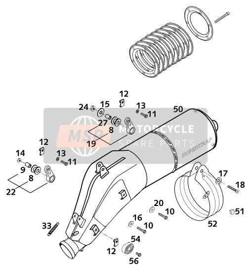 KTM 400 LC4-E USA 2001 Main Silencer for a 2001 KTM 400 LC4-E USA