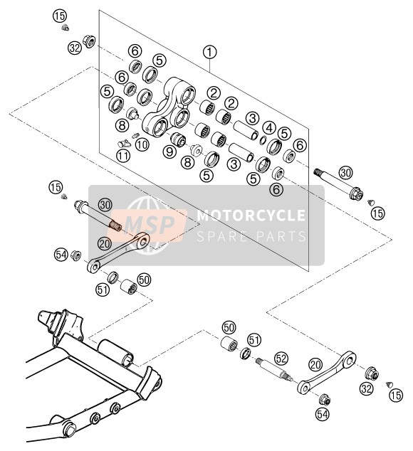 KTM 400 LC4-E Europe 2001 Liaison Pro Lever pour un 2001 KTM 400 LC4-E Europe