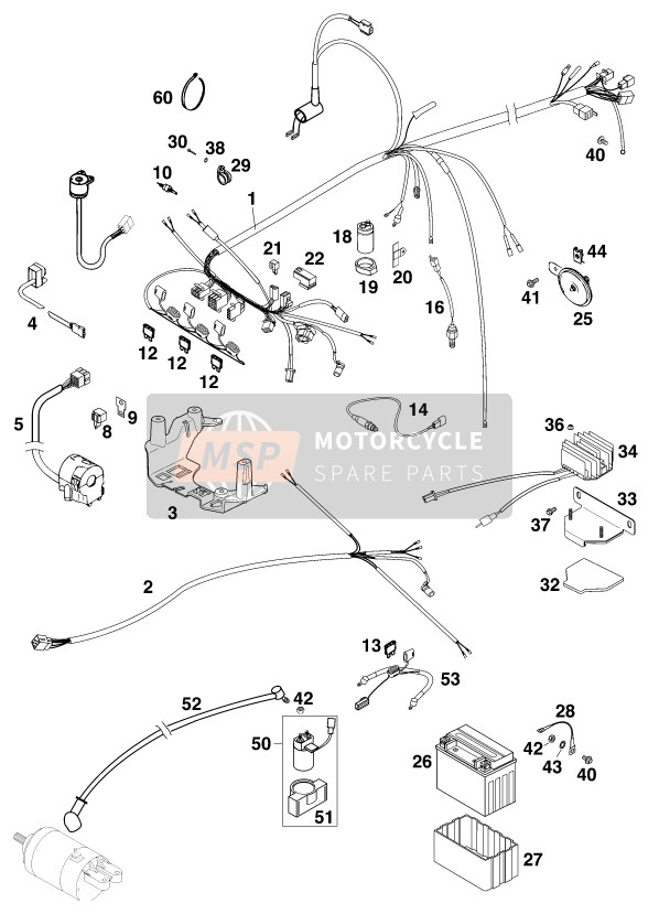 KTM 400 LC 4 Europe 1998 Wiring Harness for a 1998 KTM 400 LC 4 Europe
