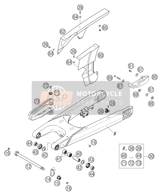 KTM 400 LS-E/ MIL Europe (2) 2004 Swing Arm for a 2004 KTM 400 LS-E/ MIL Europe (2)