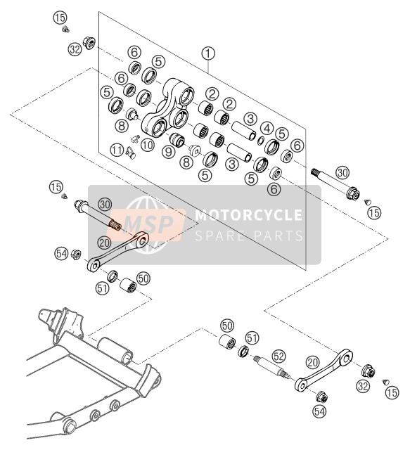 KTM 400 LS-E/ MIL Europe 2005 Collegamento Pro Lever per un 2005 KTM 400 LS-E/ MIL Europe