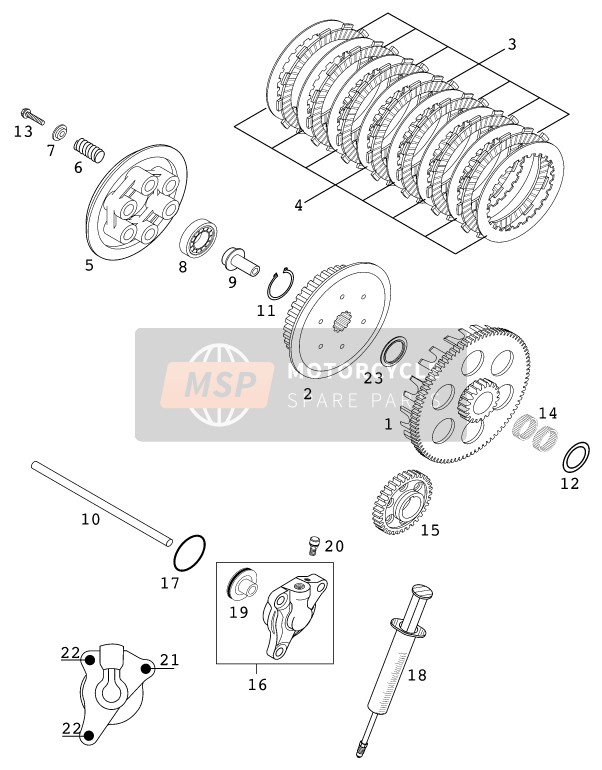 KTM 400 MXC RACING USA 2001 Clutch for a 2001 KTM 400 MXC RACING USA