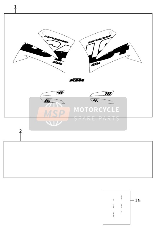 KTM 400 SC Europe 2000 Decal for a 2000 KTM 400 SC Europe