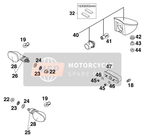 KTM 400 SC Europe 2000 Sistema di illuminazione per un 2000 KTM 400 SC Europe