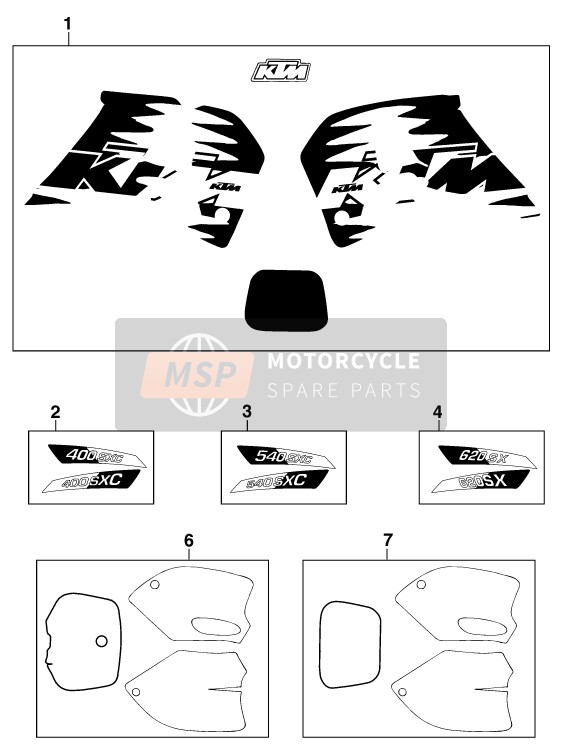 KTM 400 SX-C Australia 1999 Decal for a 1999 KTM 400 SX-C Australia