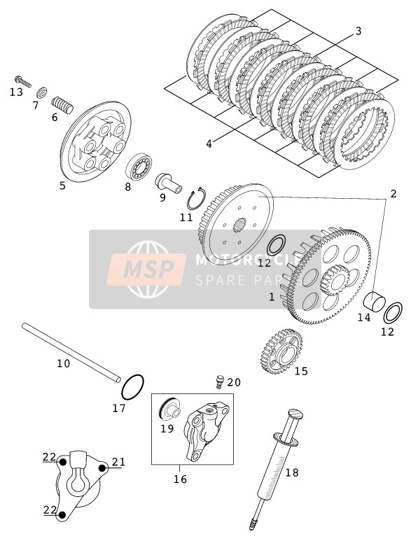 KTM 400 SX RACING USA 2000 Embrague para un 2000 KTM 400 SX RACING USA