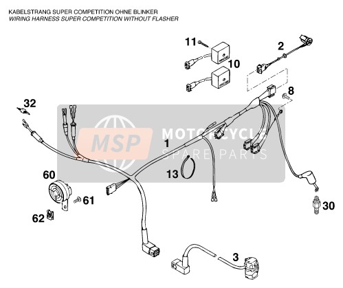 KTM 400 SXC WP Europe 1997 Wiring Harness for a 1997 KTM 400 SXC WP Europe