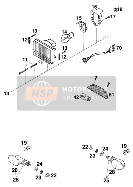 KTM 400 SXC USA 2000 Lighting System for a 2000 KTM 400 SXC USA