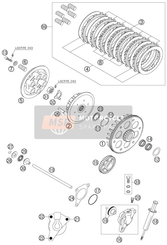 KTM 400 XC-W USA 2007 Clutch for a 2007 KTM 400 XC-W USA