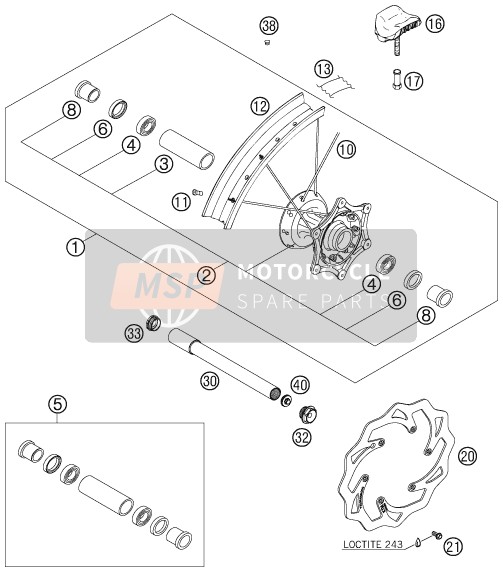 KTM 400 XC-W USA 2007 Ruota anteriore per un 2007 KTM 400 XC-W USA