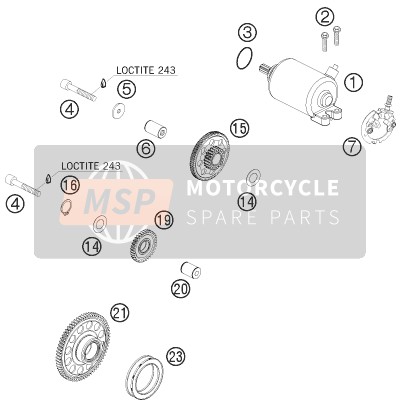 KTM 400 XC-W USA 2009 Elektrischer Anlasser für ein 2009 KTM 400 XC-W USA