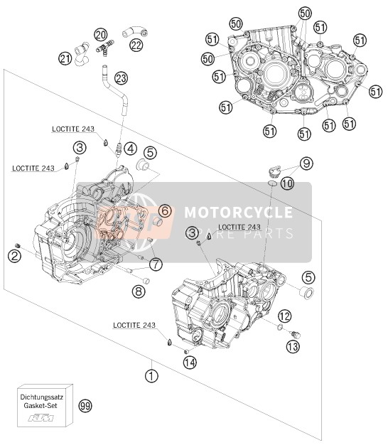 KTM 400 XC-W USA 2009 Engine Case for a 2009 KTM 400 XC-W USA