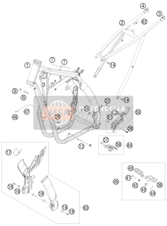 KTM 400 XC-W USA 2009 Frame for a 2009 KTM 400 XC-W USA