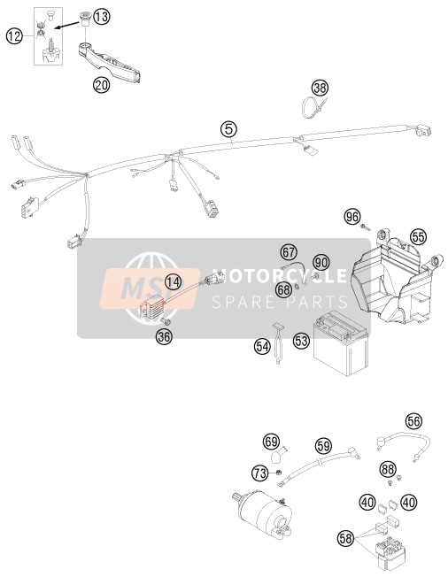 KTM 400 XC-W USA 2009 Wiring Harness for a 2009 KTM 400 XC-W USA