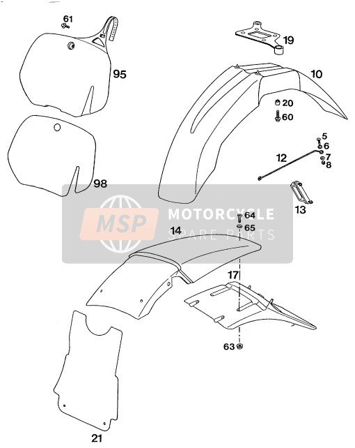 KTM 440 E-XC USA 1994 Masque, Ailes pour un 1994 KTM 440 E-XC USA