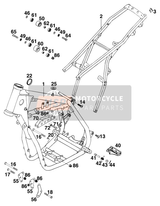 KTM 440 E-XC MARZ/OHL USA 1995 Cuadro para un 1995 KTM 440 E-XC MARZ/OHL USA