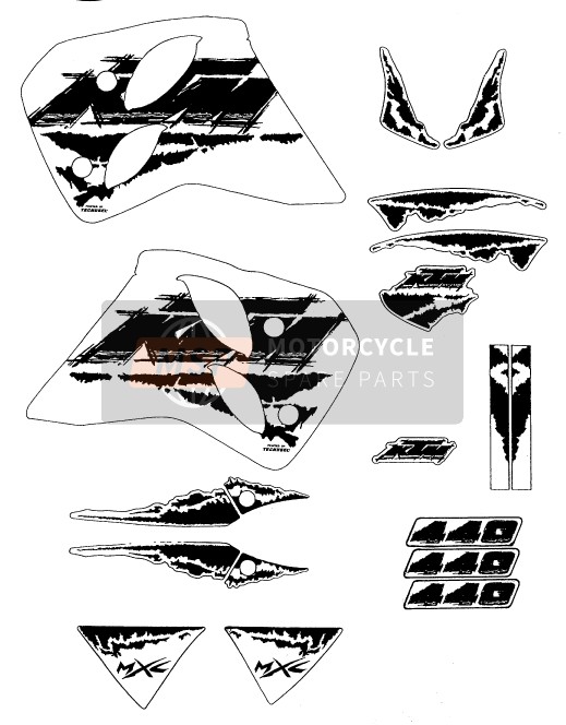 KTM 440 SX Europe 1994 Decalcomania per un 1994 KTM 440 SX Europe