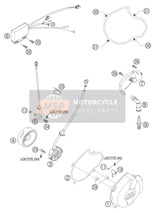 KTM 450 SMS Europe 2004 Ignition System for a 2004 KTM 450 SMS Europe