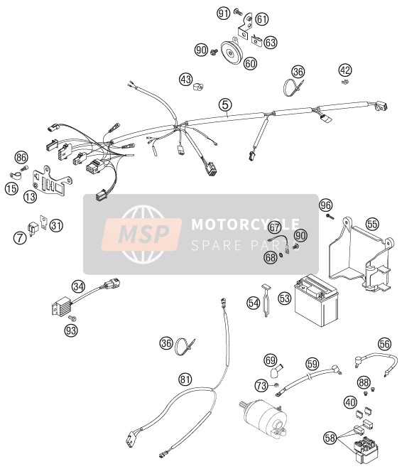 KTM 450 EXC USA 2007 Wiring Harness for a 2007 KTM 450 EXC USA
