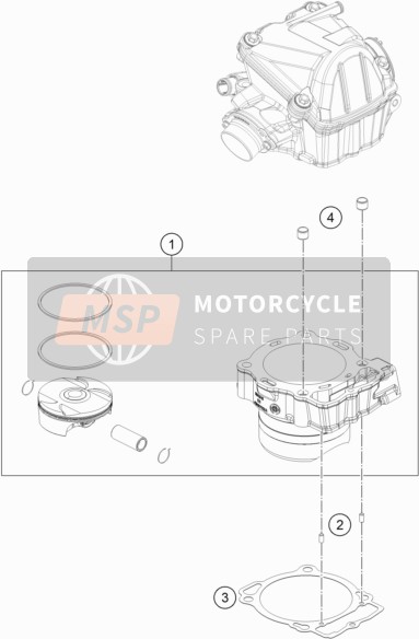 KTM 450 EXC-F Australia 2018 Cylindre pour un 2018 KTM 450 EXC-F Australia