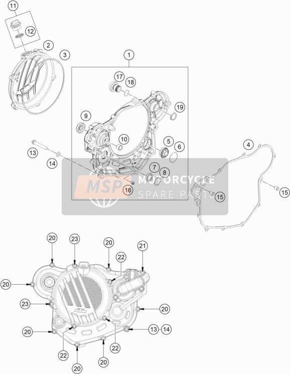 KTM 450 EXC-F Europe 2019 Clutch Cover for a 2019 KTM 450 EXC-F Europe