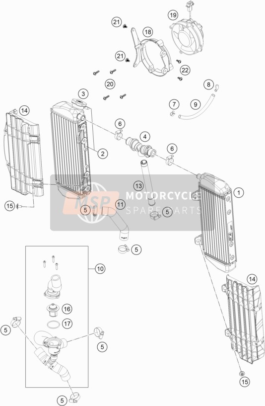 KTM 450 EXC-F Six Days Europe 2017 Cooling System for a 2017 KTM 450 EXC-F Six Days Europe