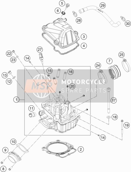 KTM 450 EXC-F Six Days Europe 2018 Cylinder Head for a 2018 KTM 450 EXC-F Six Days Europe