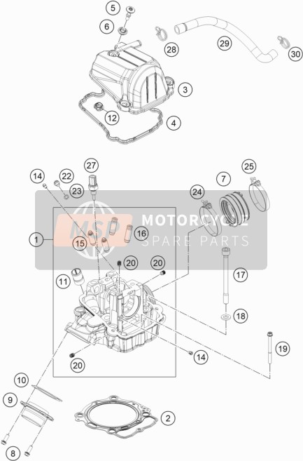 KTM 450 EXC-F Six Days Europe 2020 Cylinder Head for a 2020 KTM 450 EXC-F Six Days Europe