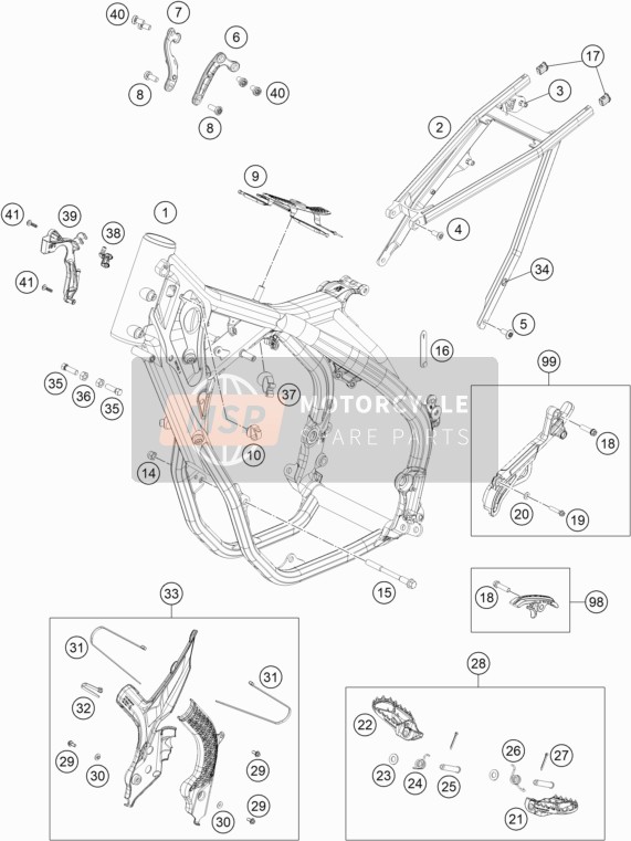 KTM 450 EXC-F Six Days Europe 2020 Frame for a 2020 KTM 450 EXC-F Six Days Europe