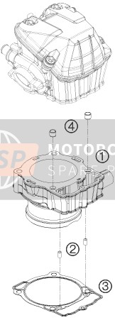 KTM 450 EXC-R AU, GB 2008 Cylinder for a 2008 KTM 450 EXC-R AU, GB