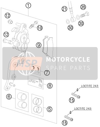 59413015144, Bremszange Vorne EXC-S/USA, KTM, 0
