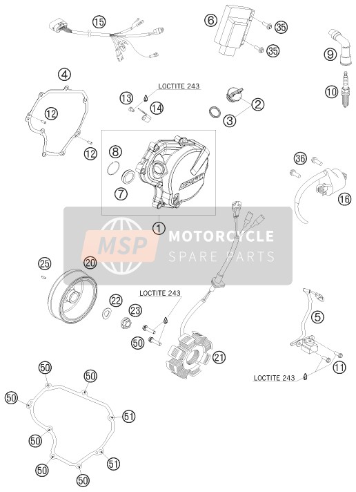 KTM 450 EXC-R USA 2008 Ignition System for a 2008 KTM 450 EXC-R USA