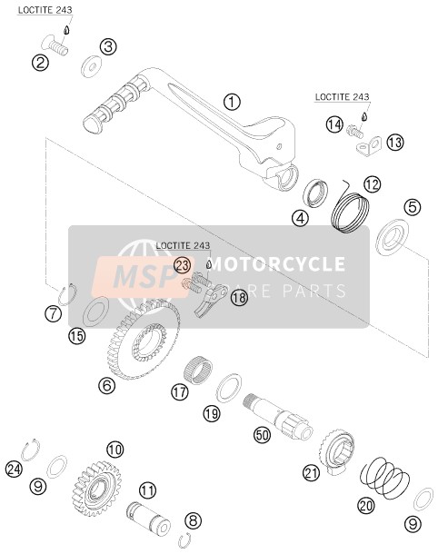 KTM 450 EXC-R Europe 2008 Démarreur au pied pour un 2008 KTM 450 EXC-R Europe