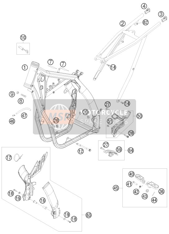 KTM 450 EXC Europe 2009 Frame for a 2009 KTM 450 EXC Europe