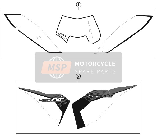 KTM 450 EXC Australia 2011 Decal for a 2011 KTM 450 EXC Australia