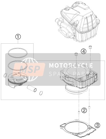 78130038200, Cilinder + Zuiger Cpl., KTM, 0