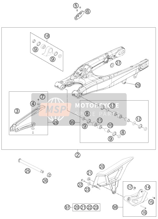 78104030144, Swingarm Pds XC-W    2012, KTM, 0