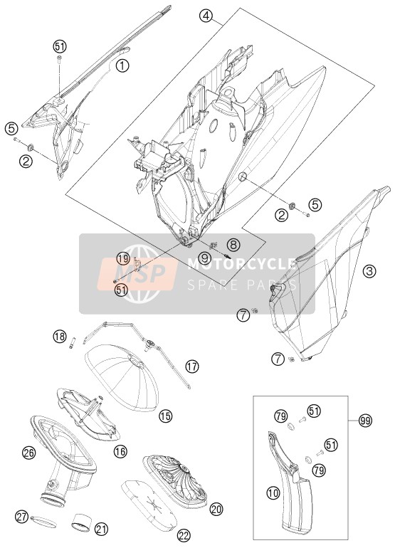 KTM 450 EXC Australia 2013 Filtre à air pour un 2013 KTM 450 EXC Australia