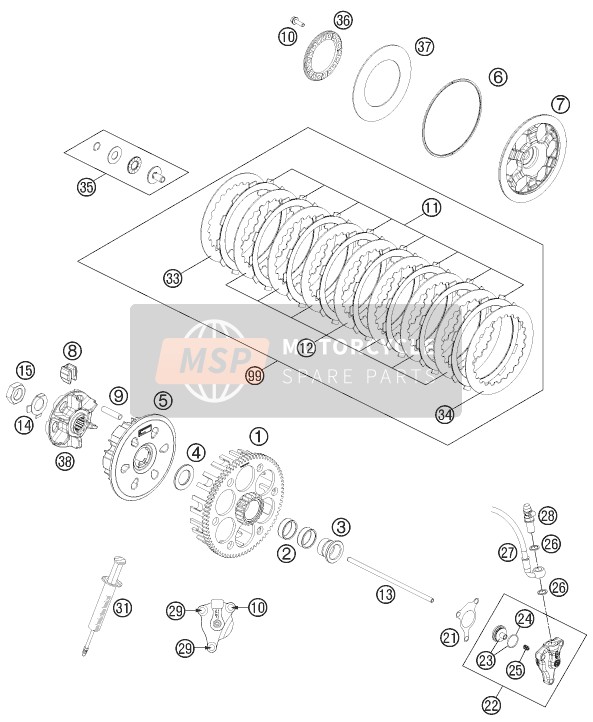 KTM 450 EXC Europe 2013 Clutch for a 2013 KTM 450 EXC Europe